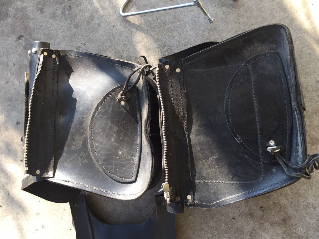 Leather saddlebags for fxr made in USA with brackets VTwin Forum